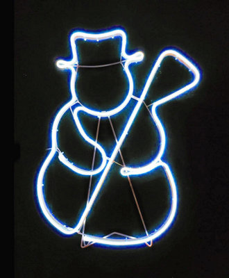 Snowman Neon Effect Rope Light Silhouette Double Side 90 Blue LEDs Christmas Outdoor Home Decorations Price Comparisons | Compare The Build