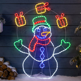 Snowman Rope Light Outdoor Christmas Decoration LED Xmas Silhouette 110cm