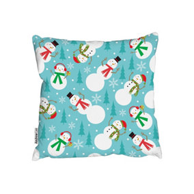 Snowman seamless pattern design (outdoor cushion) / 60cm x 60cm
