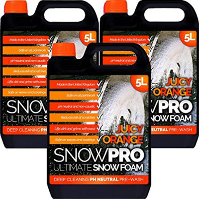 SnowPro Snow Foam Shampoo Car Wash Soap 15L pH Neutral Vehicle Cleaning Detailing Pre Wash Orange Fragrance