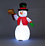 Snowtime 1.2m Inflatable Snowman With Merry Christmas Sign
