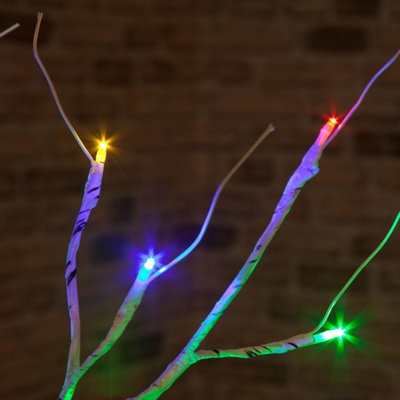 Snowtime 1.5m Birch Twig Tree with 64 Multi-Coloured LEDs