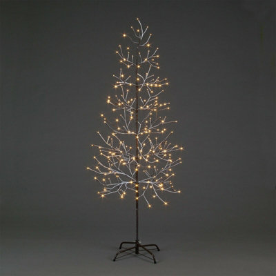 Snowtime 1.8m / 6ft Snowy Branch Twig Tree with 240 Warm White LEDs ...