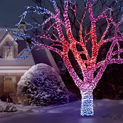 Snowtime 100 Connectable String LED Lights in Red and Blue Frosted