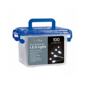 Snowtime 100 Multi-Function String LED Lights in Ice White - 5m Lit Length