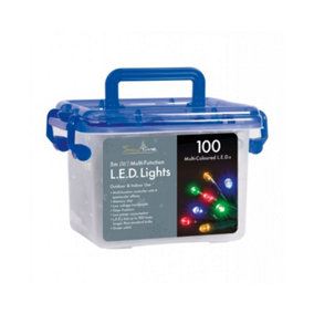 Snowtime 100 Multi-Function String LED Lights in Multicolour - 5m Lit Length