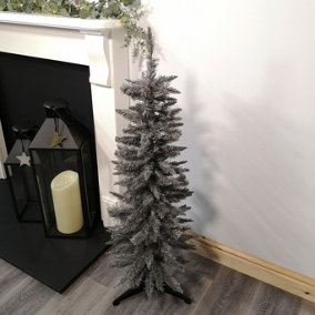 Snowtime 120cm 4ft Wrapped Pencil Pine Grey Tree with 168 Tips