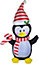 Snowtime 120cm Inflatable Penguin with Candy Cane 6 LEDs