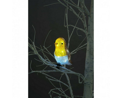 Snowtime 18cm Acrylic Robin with 16 Ice White LEDs