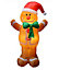 Snowtime 2.4M Giant Inflatable Gingerbread Man Christmas Display - White Led's