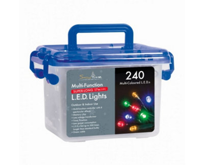 Snowtime 240 Multi-Function String LED Lights in Multicolour - 17m Lit Length