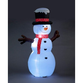 Snowtime 245cm Inflatable Light Up Snowman Christmas Festive Blow Up Outdoor Decoration