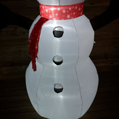 Snowtime 245cm Inflatable Light Up Snowman Christmas Festive Blow Up  Outdoor Decoration