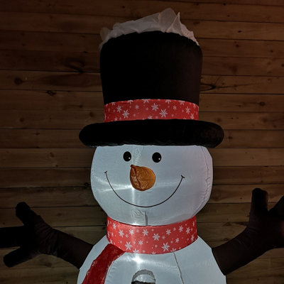 Snowtime 245cm Inflatable Light Up Snowman Christmas Festive Blow Up  Outdoor Decoration