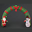 Snowtime 250cm Inflatable Santa & Snowman Green Arch w/6 LEDs