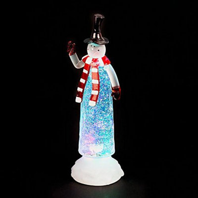 Snowtime 27cm Water Filled Glitter Spinner Snowman Character with Colour Changing LEDs Price Comparisons | Compare The Build