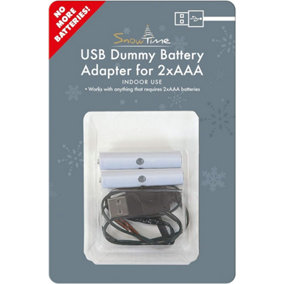 Snowtime 2x AAA Battery Eliminator USB Power Converter