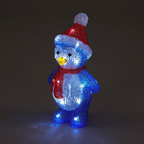 SnowTime 30cm Acrylic LED Christmas Penguin with Scarf