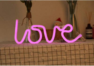 Snowtime 30cm Love Rope LED Light Silhouette in Pink - 3