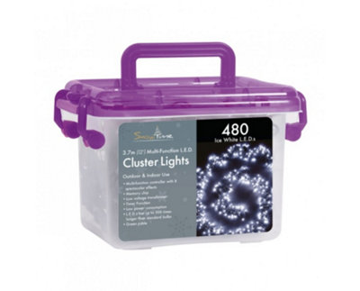 Snowtime 480 Multi-Function Cluster LED Lights in Ice White - 3.7m Lit Length Price Comparisons | Compare The Build