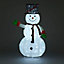 Snowtime 4ft / 120cm Light Up Foldable Cloth Snowman with Scarf Christmas Decoration with Ice White LEDs