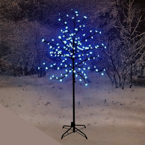 Snowtime 5ft / 150cm Cherry Blossom Twig Tree in Blue Indoor / Outdoor