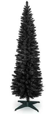 Snowtime 5ft / 150cm Pencil Pine Artificial Christmas Tree in Black Price Comparisons | Compare The Build