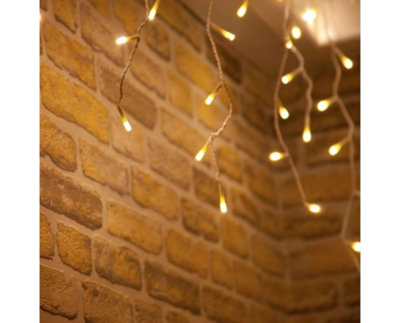 Snowtime 600 Multi-Function Icicle LED Lights in Warm White - 14.3m Lit Length
