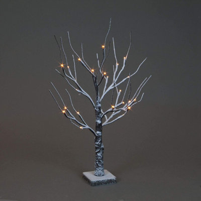 Snowtime 60cm Brown Snowy Twig Tree Warm White LED