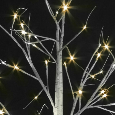 Snowtime 6ft / 180cm Light Up Birch Tree with Warm White LEDs in Twinkle Effect Indoor / Outdoor