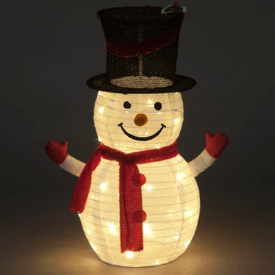 Snowtime 70cm Foldable Cloth Snowman with 45 White LEDs