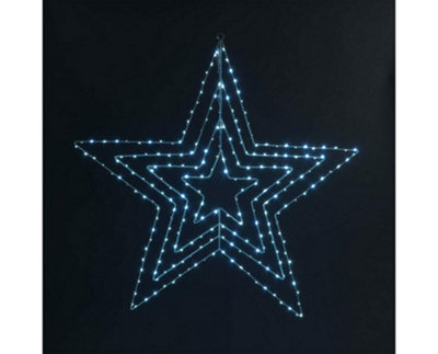 Snowtime 80cm Ice White LED Star Christmas Silhouette Light