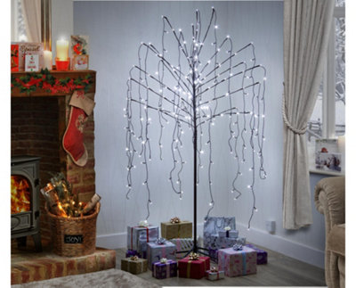 Snowtime 8ft / 2.4m Weeping Willow Ice White LED Tree Indoor / Outdoor - 5