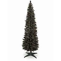 Snowtime 8ft / 240cm Pencil Pine Artificial Christmas Tree in Black
