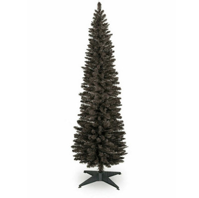 Snowtime 8ft / 240cm Pencil Pine Artificial Christmas Tree in Black