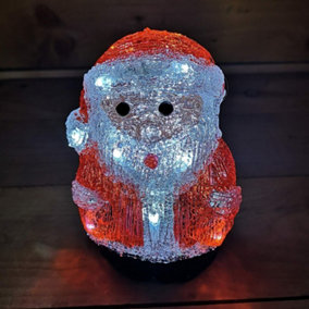 Snowtime Acrylic LED Christmas Figure - 19cm Santa
