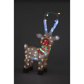 Snowtime Acrylic Outdoor Standing Reindeer with 80 white Led's - 55cm Tall