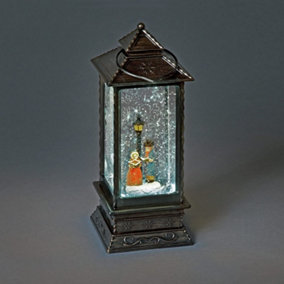 Snowtime Battery Operated 27cm LED Water Lantern With Carol Singers