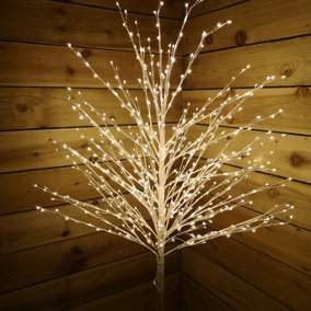 Snowtime Christmas 1.8m/6ft White Micro Tree 900 Warm White LEDs