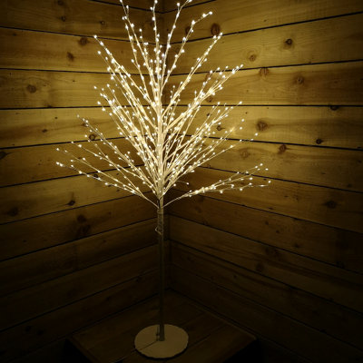 Snowtime Christmas 1.8m/6ft White Micro Tree 900 Warm White LEDs