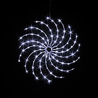Snowtime Christmas Lights Spiral Snowflake LED Silhouette Ice White LED's Multi Function