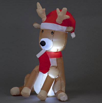 Snowtime Indoor Outdoor 127cm Sitting Reindeer w/6 LEDs