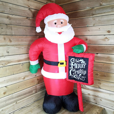 Snowtime Indoor Outdoor LED 180cm Inflatable Santa With Merry Christmas ...