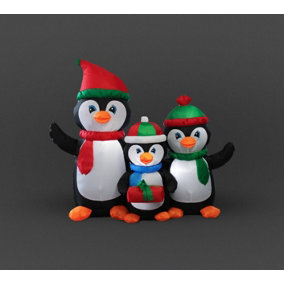 Snowtime Inflatable Penguin Family 1.5m w/12 LEDs