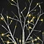 Snowtime Pre-Lit LED Birch Tree Snow Flocked Christmas Lights Indoor/Outdoor Warm White 1.2m