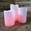 Snowtime Set 3 LED Colour Changing Candles Remote Control with Timer & Function Battery Operated