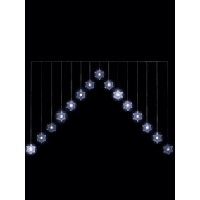 Snowtime Snowflake 'V' Christmas Curtain Light - In or Outdoor - 1.2m Ice White LEDs