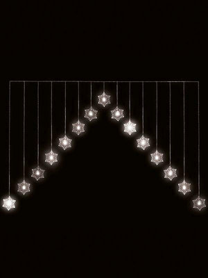 Snowtime Snowflake 'V' Christmas Curtain Light - In or Outdoor - 1.2m Warm White LEDs Price Comparisons | Compare The Build