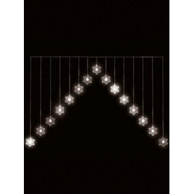 Snowtime Snowflake 'V' Christmas Curtain Light - In or Outdoor - 1.2m Warm White LEDs