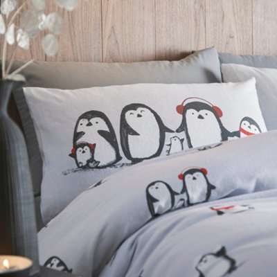 Snowy Penguins Christmas Duvet Cover Set